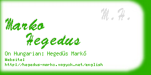 marko hegedus business card
